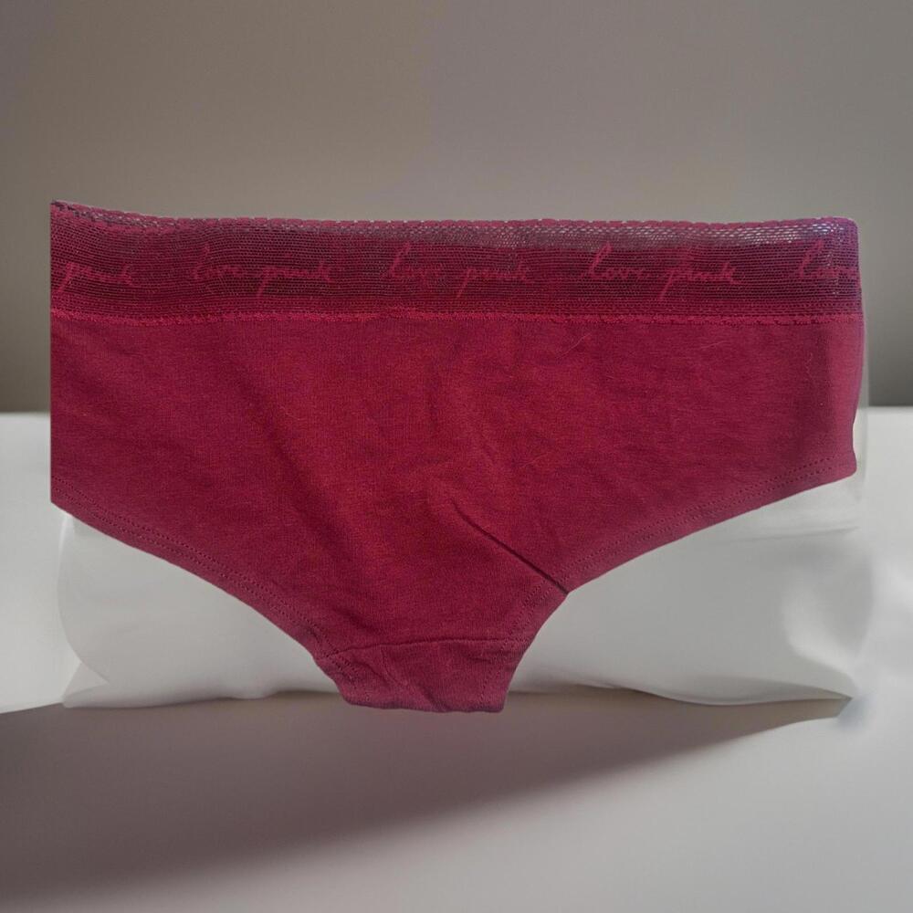 Victoria’s Secret Pink Hipster Women’s Panties Size S Maroon Lace Trim
